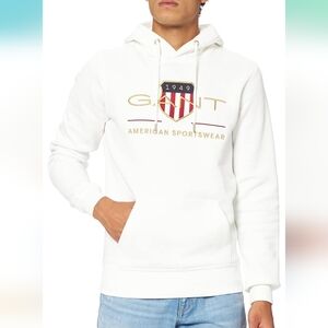 Gant Men's new pullover hoodie, size XXL (xl), color white